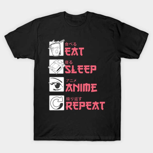 Eat Sleep Anime Repeat T-Shirt by MimicGaming